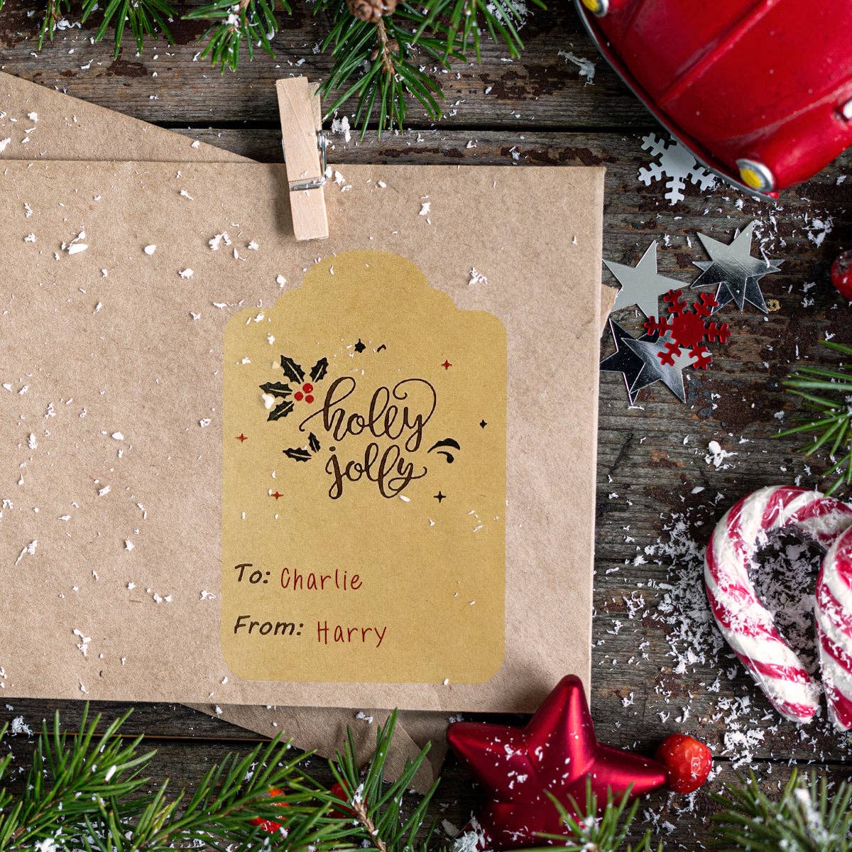Wrapables Christmas Holiday Gift Tag Stickers and Labels