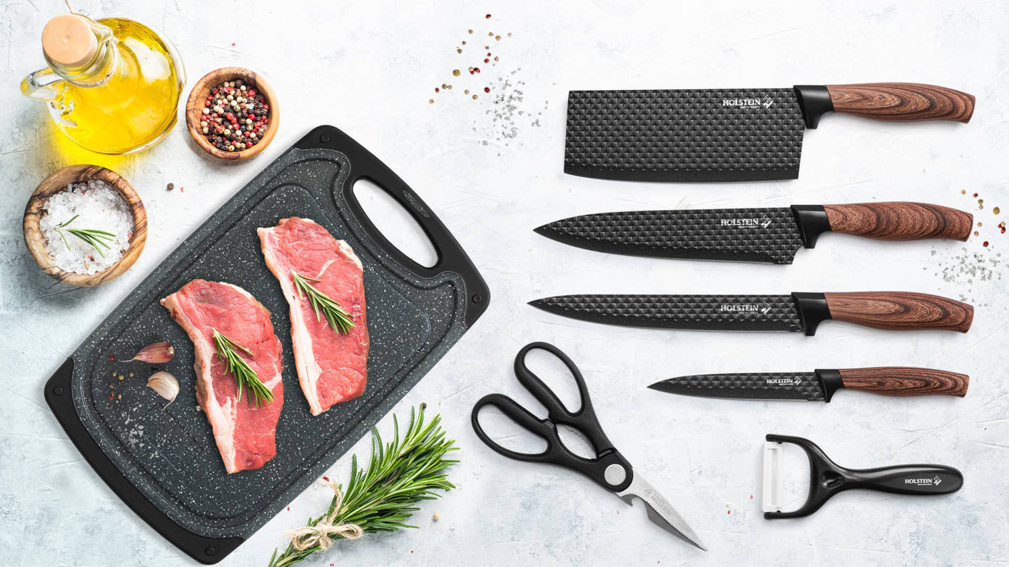 7 PIECE CUTTING BOARD & KNIFE SET