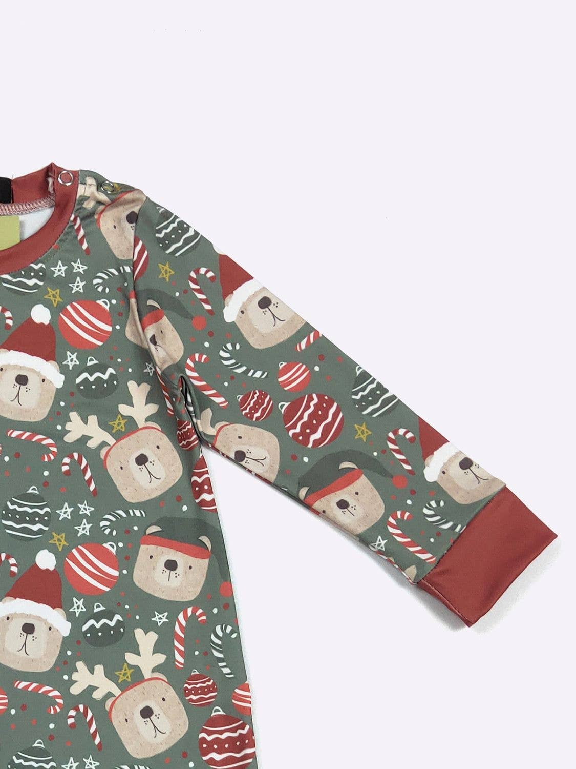 Candy Cane Bear Boy Romper