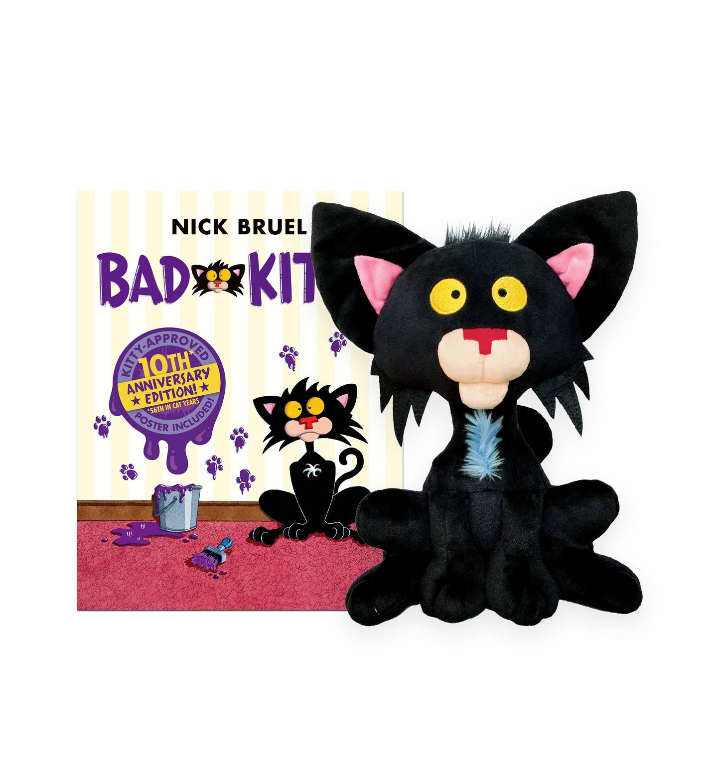 Bad Kitty Plush with hardcover book