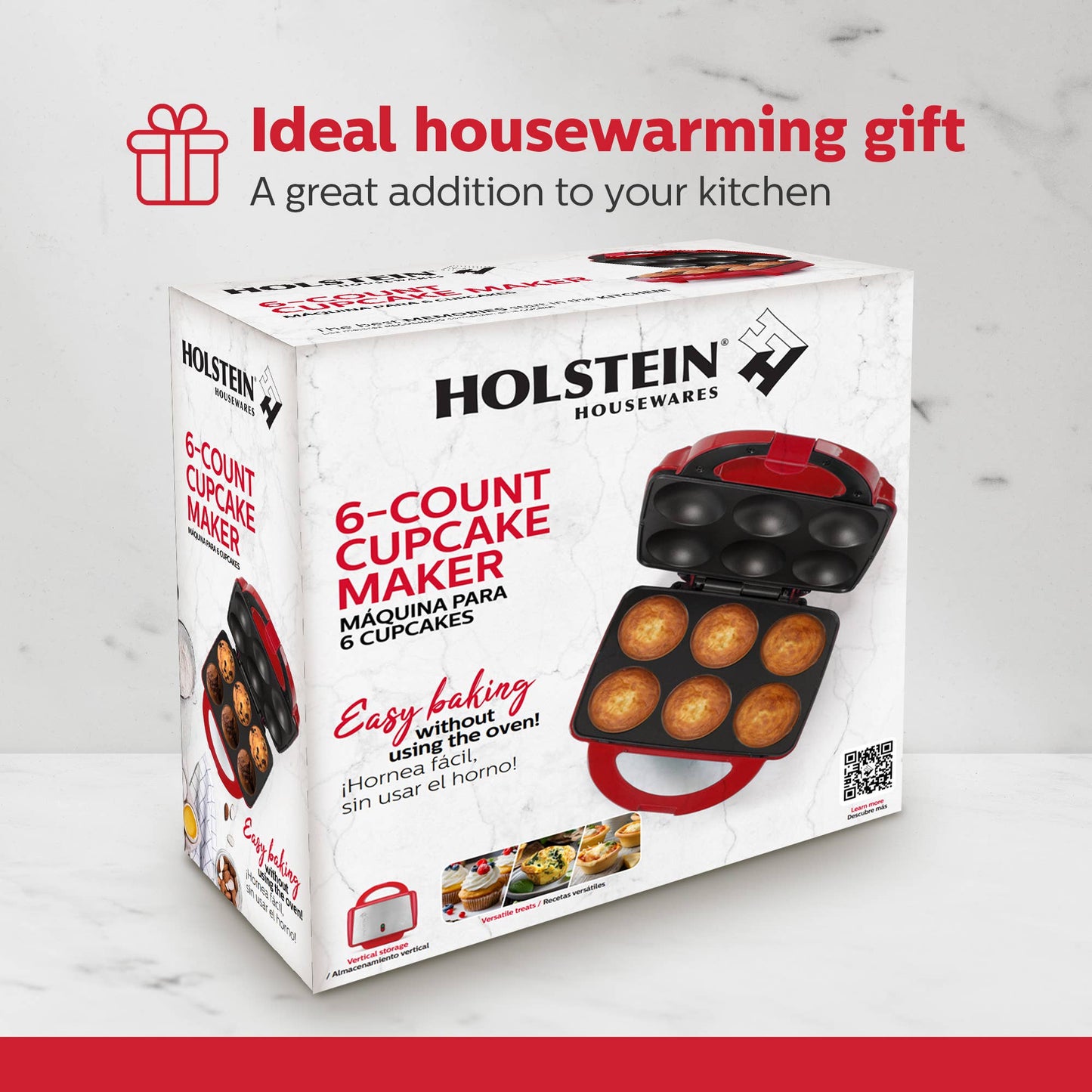 Holstein Housewares Cupcake Maker 6 Full Size Muffins