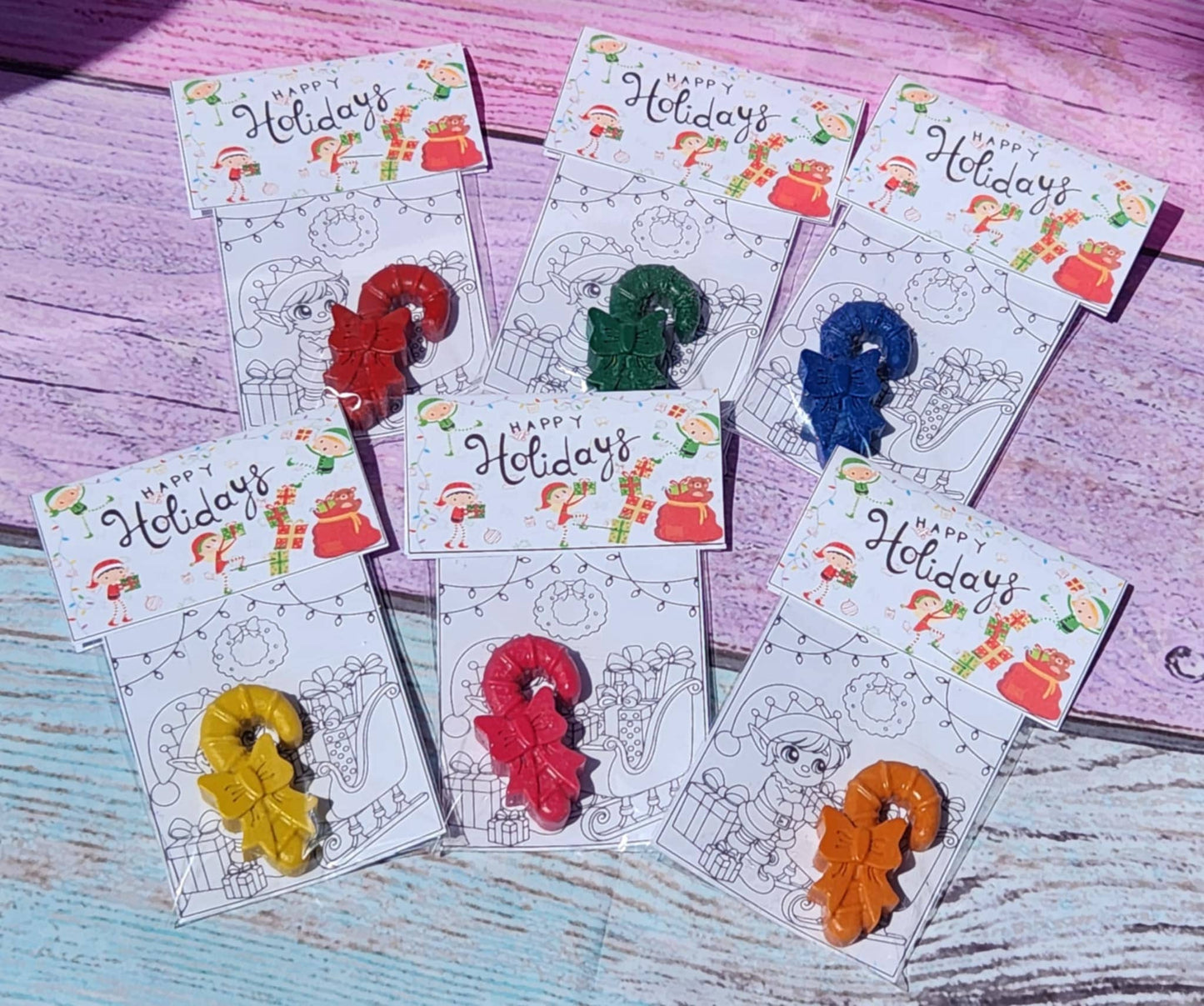 Christmas Elf Party Favor Coloring Kit and Crayons