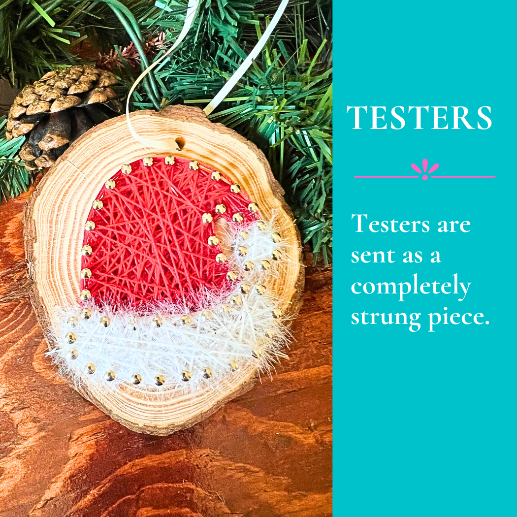 Santa Hat String Art Ornament Kit: DIY Christmas Craft