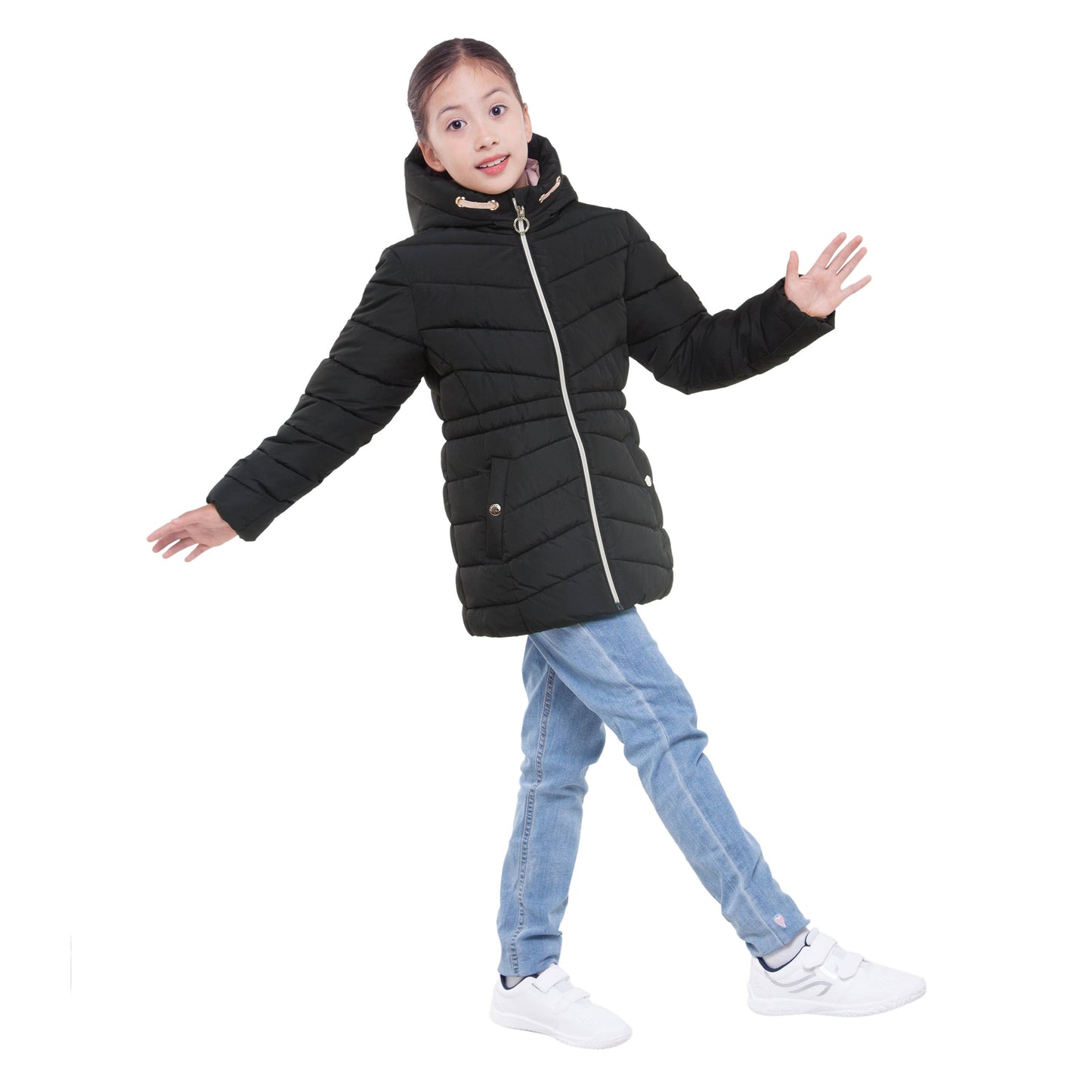 Girls' Light Long Coat Puffer Jacket