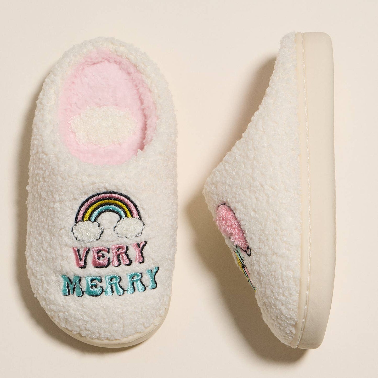 Kids’ Very Merry Christmas Unicorn Slippers for Christmas Gift