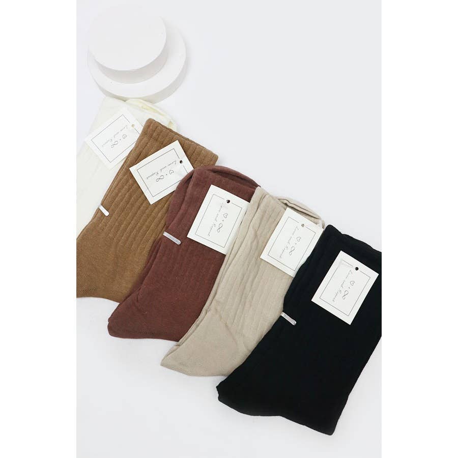 Basic Style All Year Neutral Tone Socks
