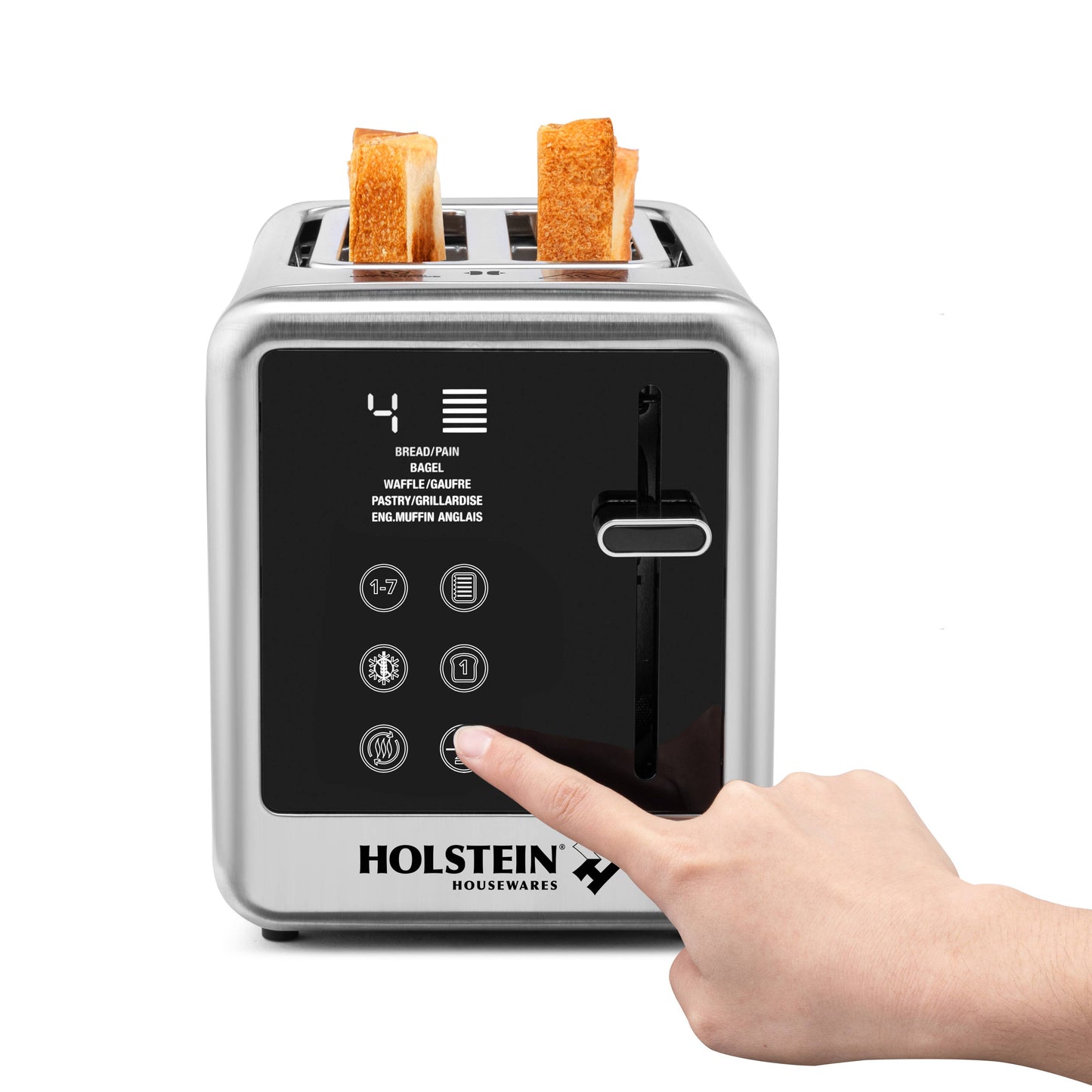 2-SLICE STAINLESS STEEL DIGITAL TOASTER TOUCH SCREEN DISLAY