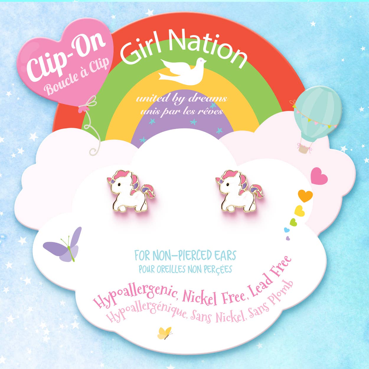 CLIP ON Cutie Earrings | Magical Unicorn