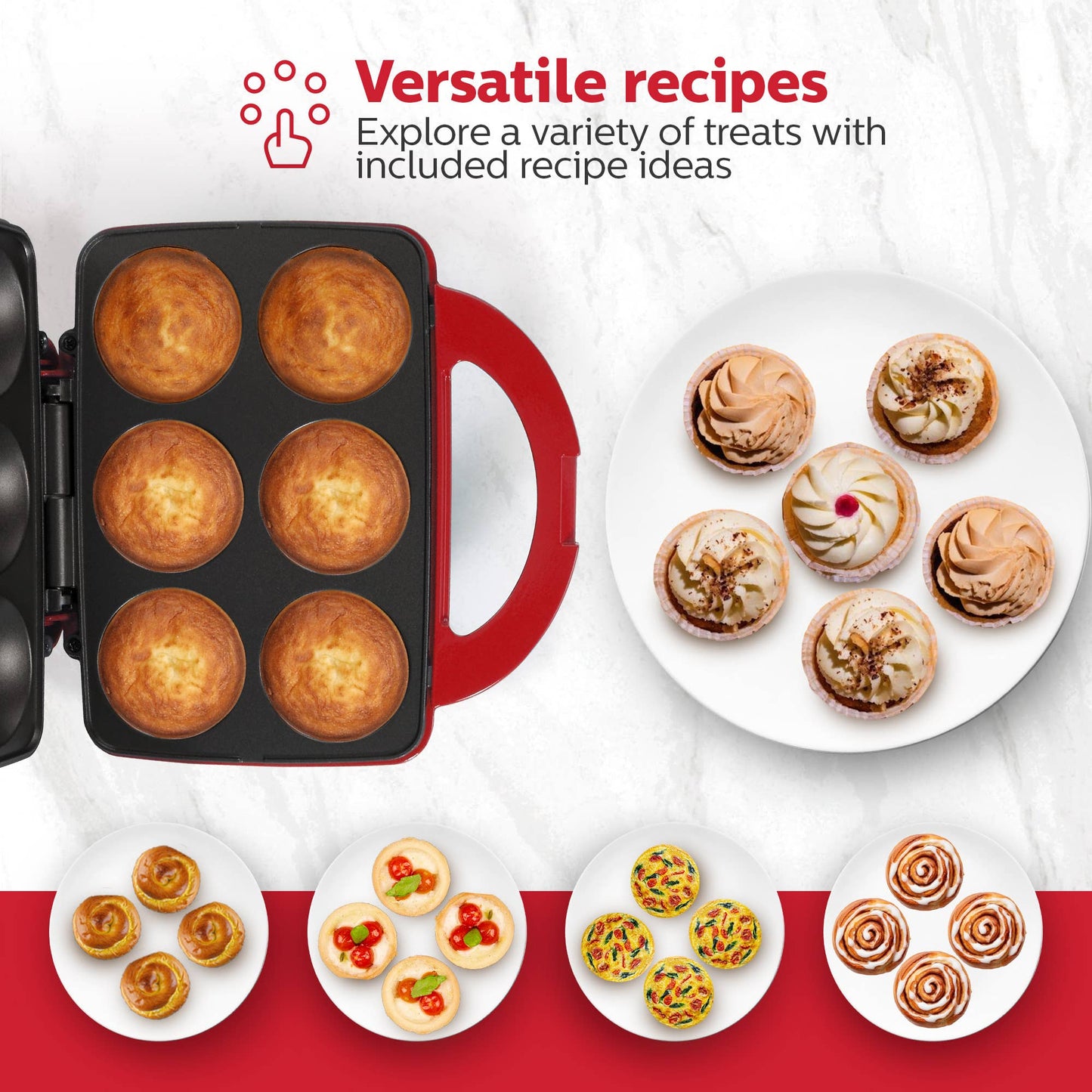 Holstein Housewares Cupcake Maker 6 Full Size Muffins