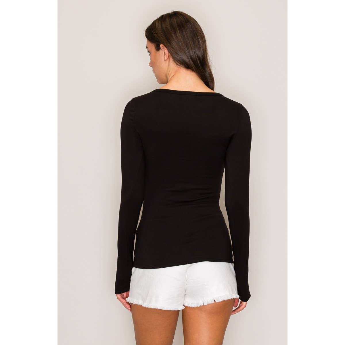 V-Neck Long Sleeve Henley