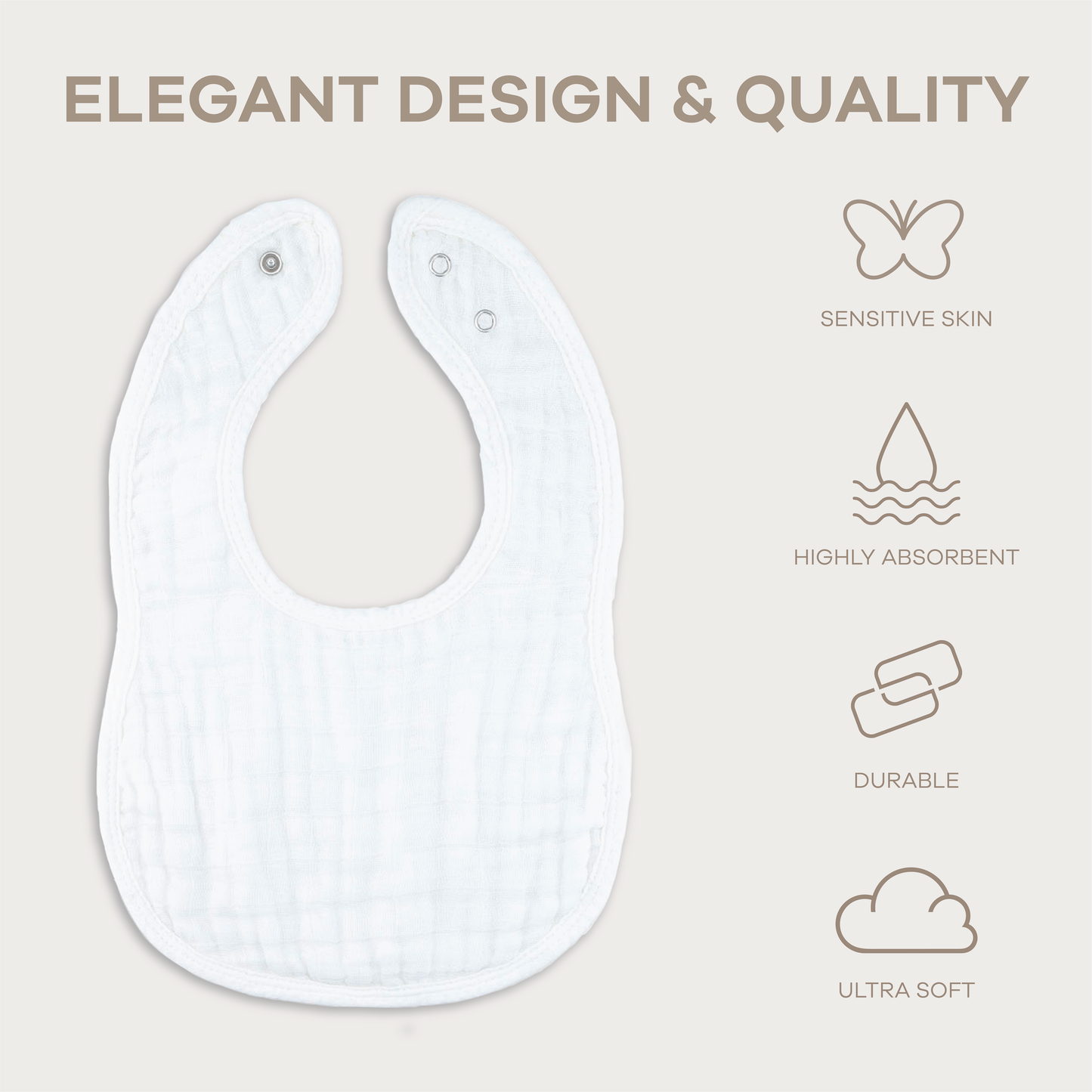 Muslin Cotton Baby Bibs Adjustable Size by Comfy Cubs