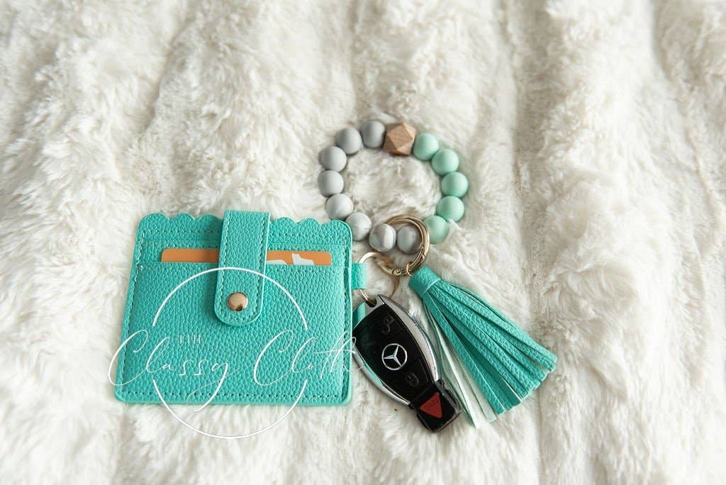Wristlet Keychain Wallet - Mint RTS
