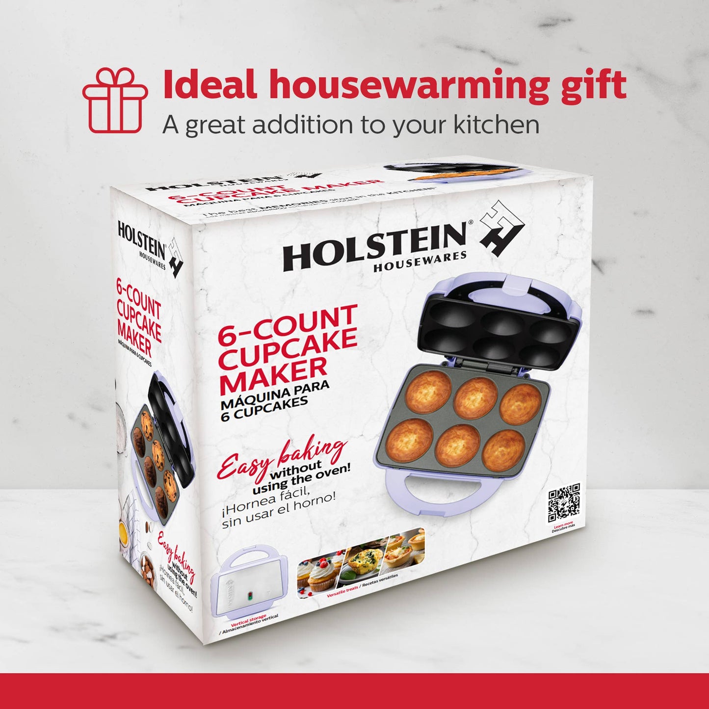 Holstein Housewares Cupcake Maker 6 Full Size Muffins