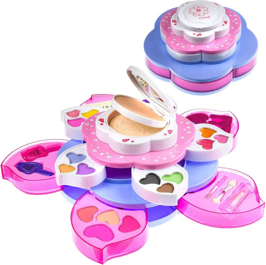 Kids Flower Shaped Washable Non Toxic Makeup Kit with Mirror