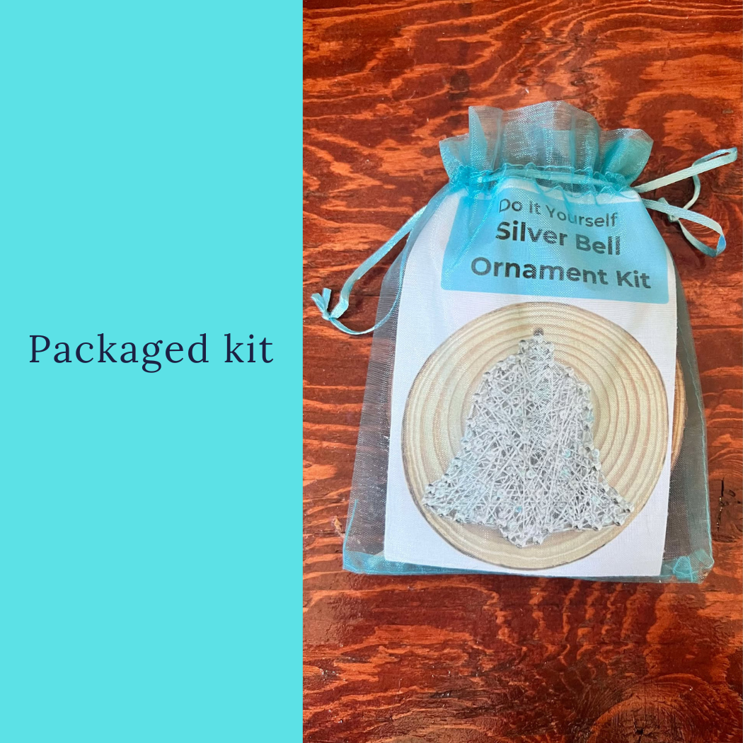 Silver Bell String Art Ornament Kit: DIY Christmas Craft