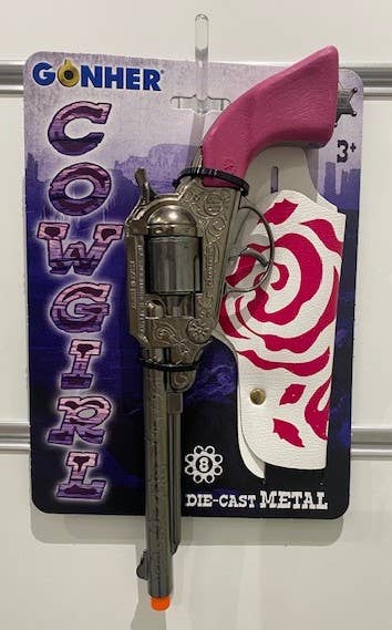 Cowgirl Pink Revolver 8 Shot Diecast Cap Gun & Holster Set