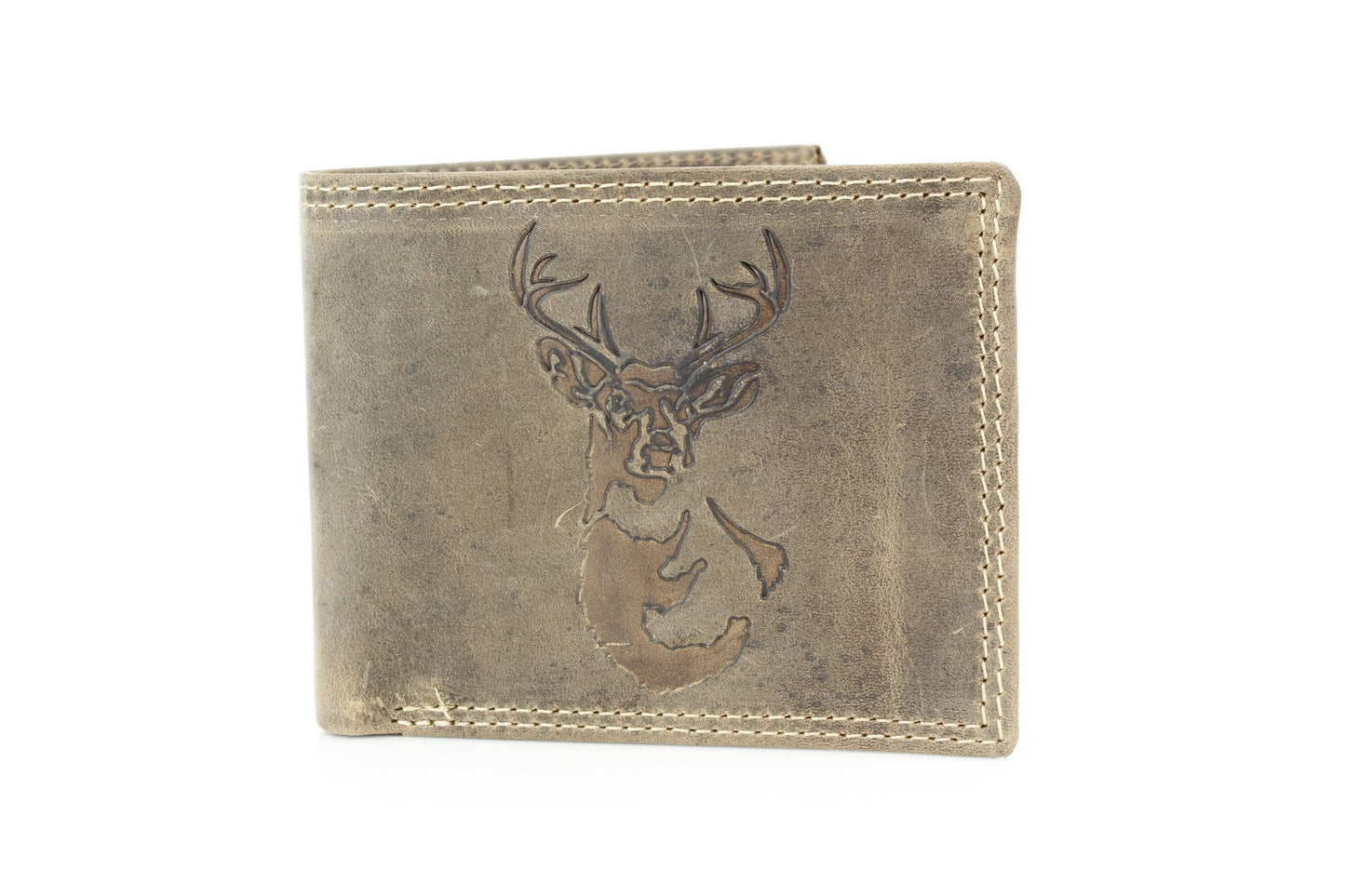 Men’s Bi-Fold Wallet with Deer Antler Emboss ABMWVT 03