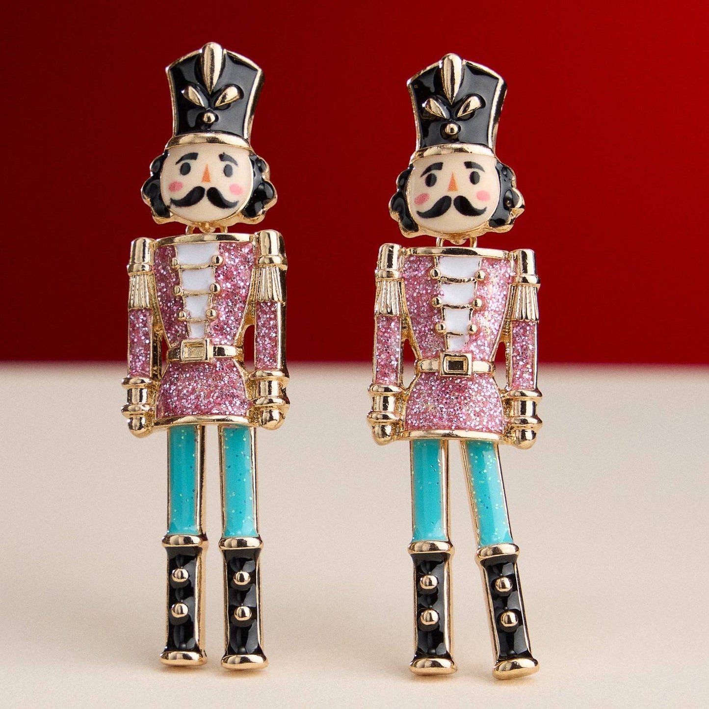 Nutcracker Enamel Earrings with Titanium Posts