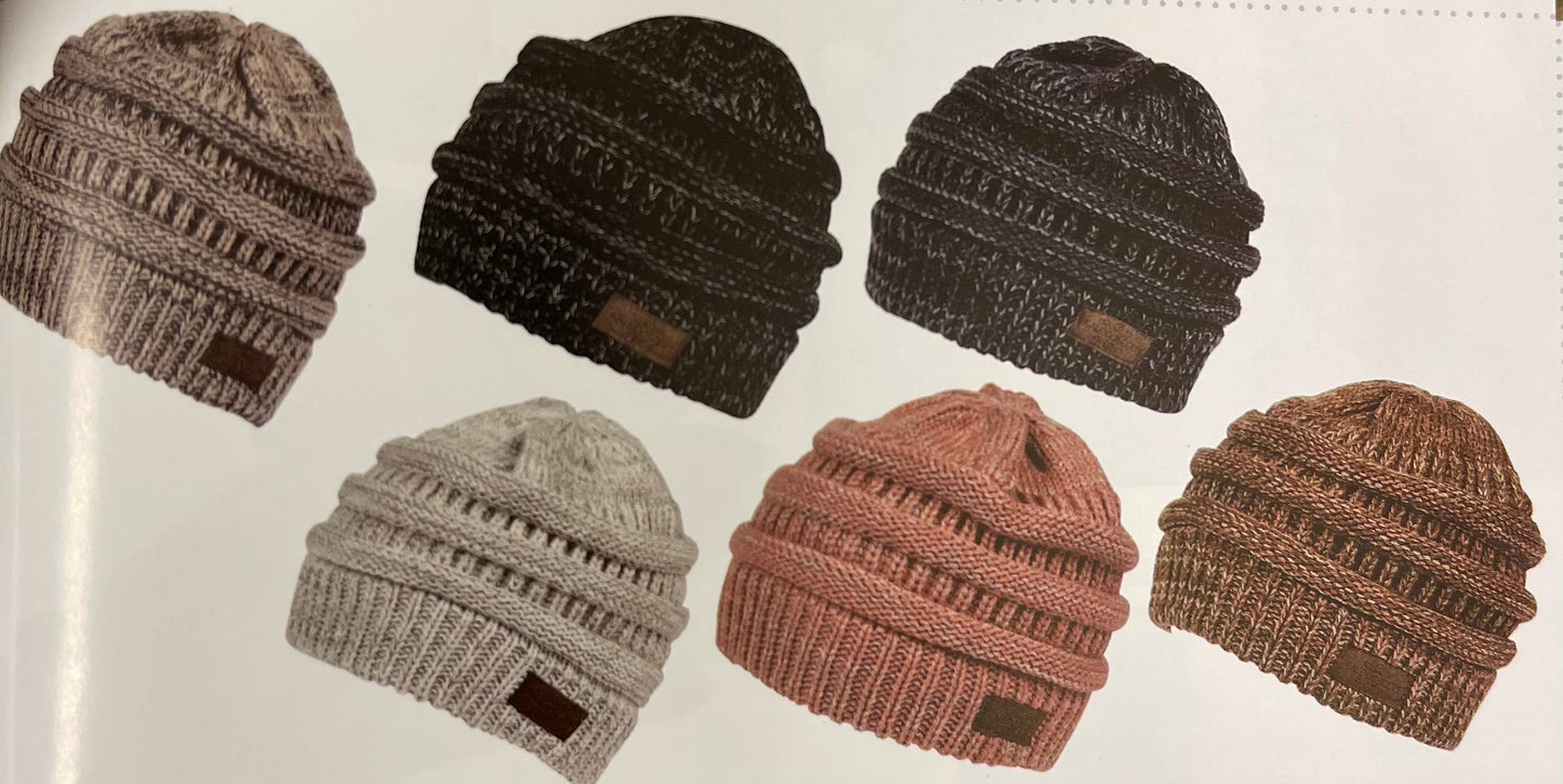 Hat Knit Beanie, 6 Assorted