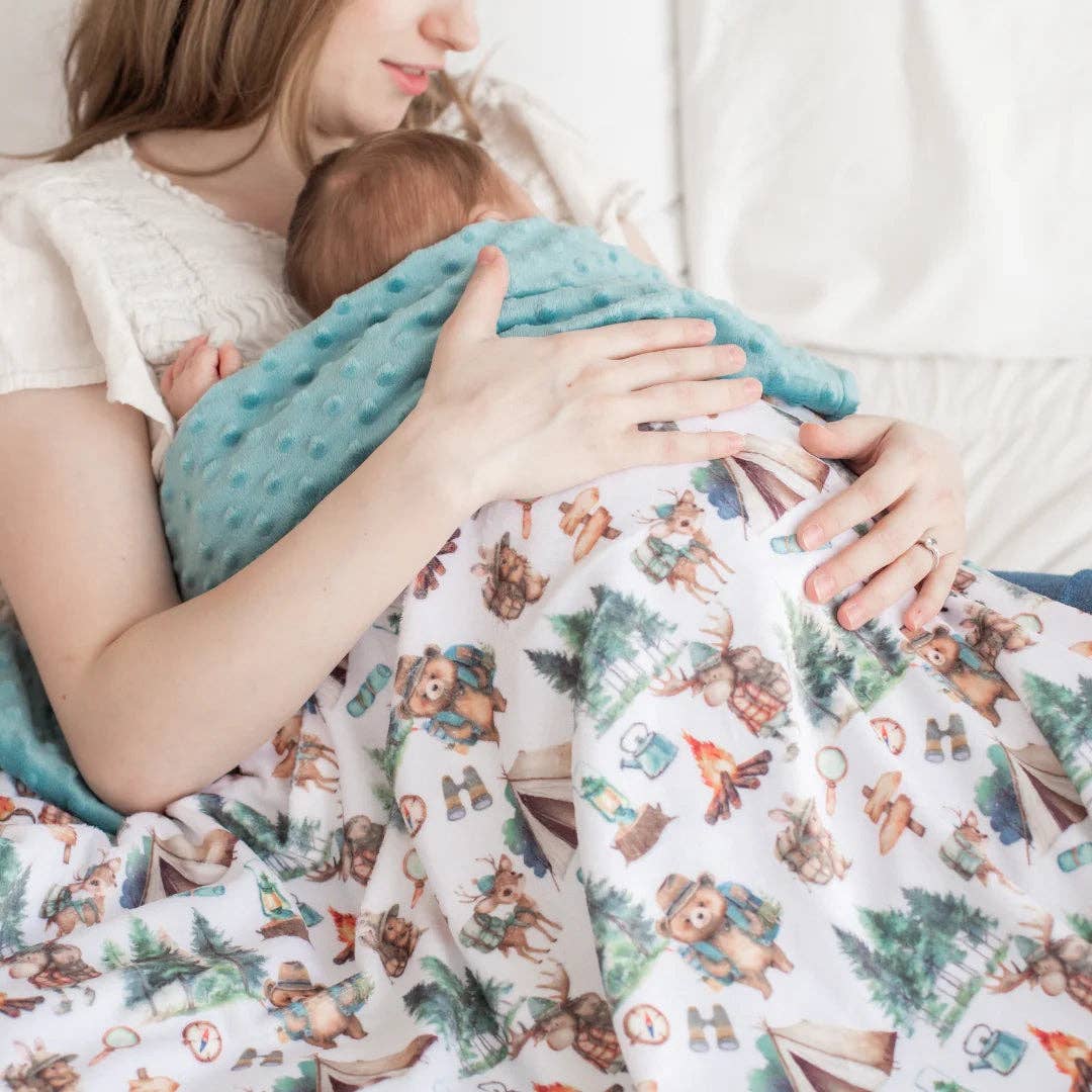 Baby & Toddler Minky Blanket - Let's Go Camping