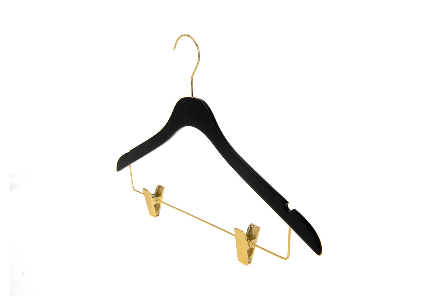 WS73 Ultra Slim Skirt Pant Hangers + Clips Black/gold - 100