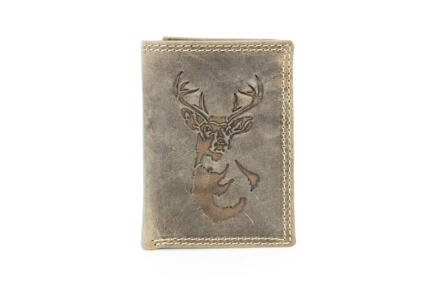 Men’s Tri-Fold Wallet with Deer Emboss ABMWVT 05