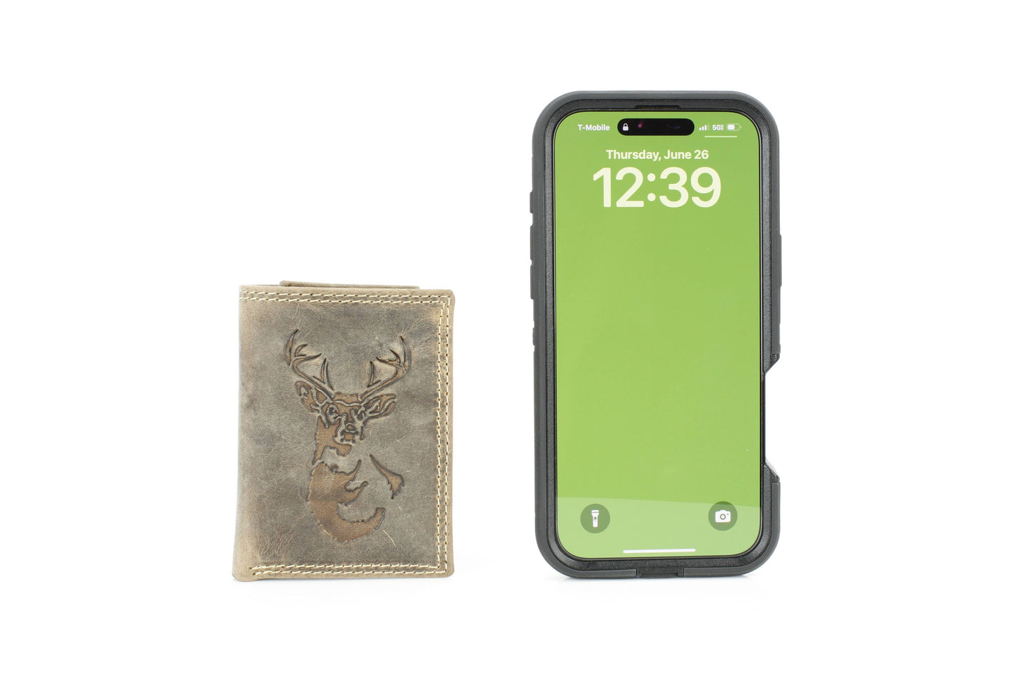 Men’s Tri-Fold Wallet with Deer Emboss ABMWVT 05