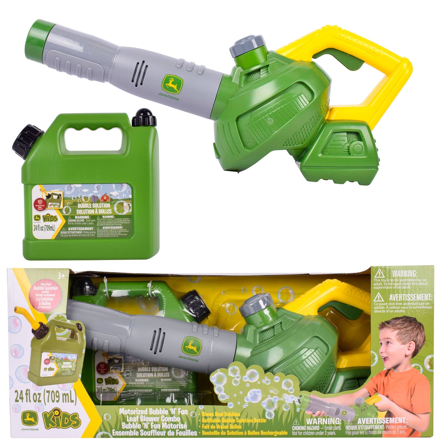 John Deere Bubble Leaf Blower Toy Playset for Kids