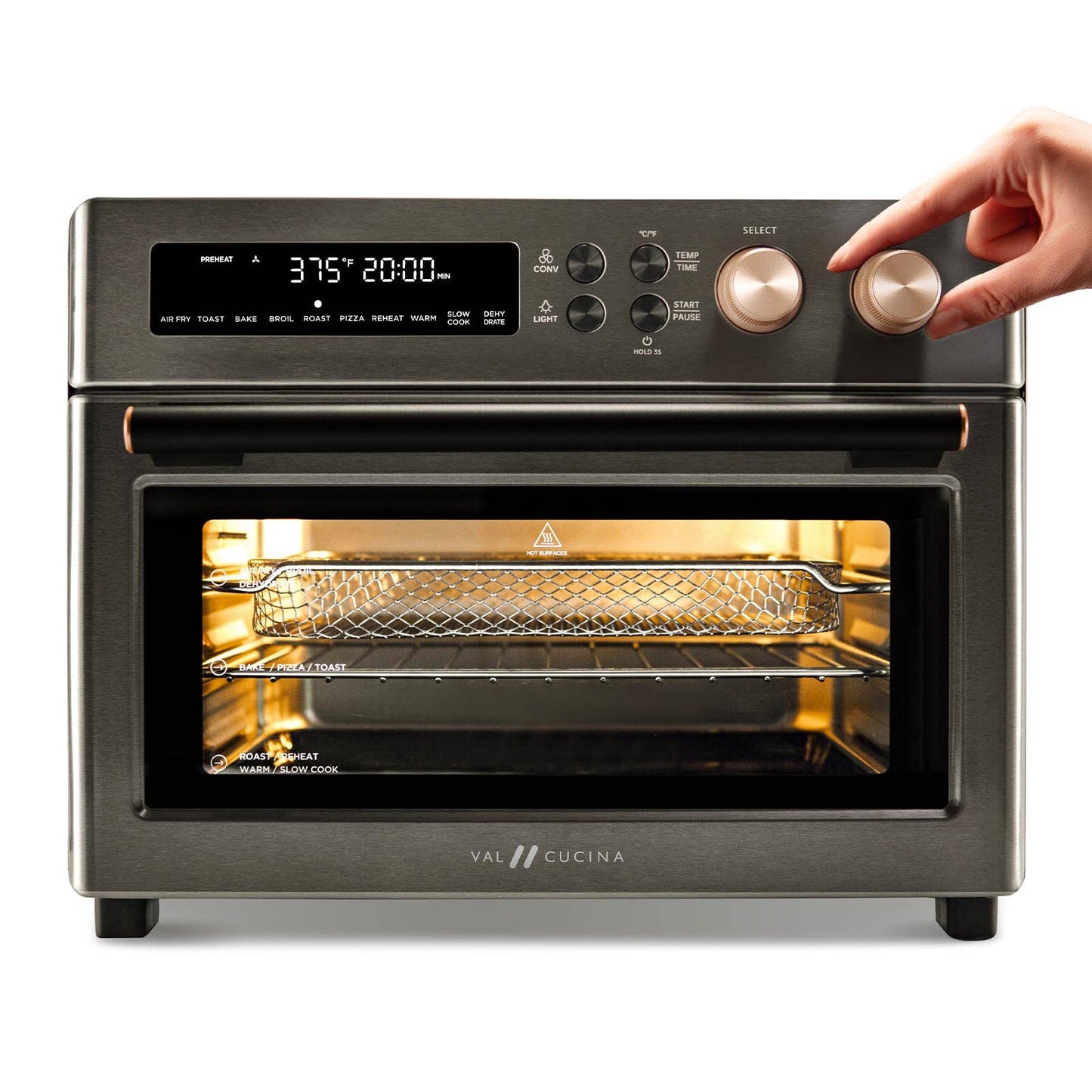 VAL CUCINA 10-in-1 Air Fryer  Toaster Oven -  Black Matte