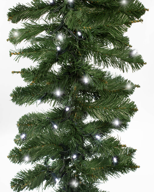 8' Garland Pre-Lit with Crystal Clear  Lights