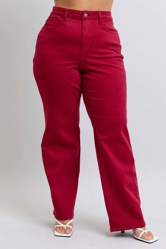 Heart Shaped Back Pockets High Waisted 90's Straight- PLUS