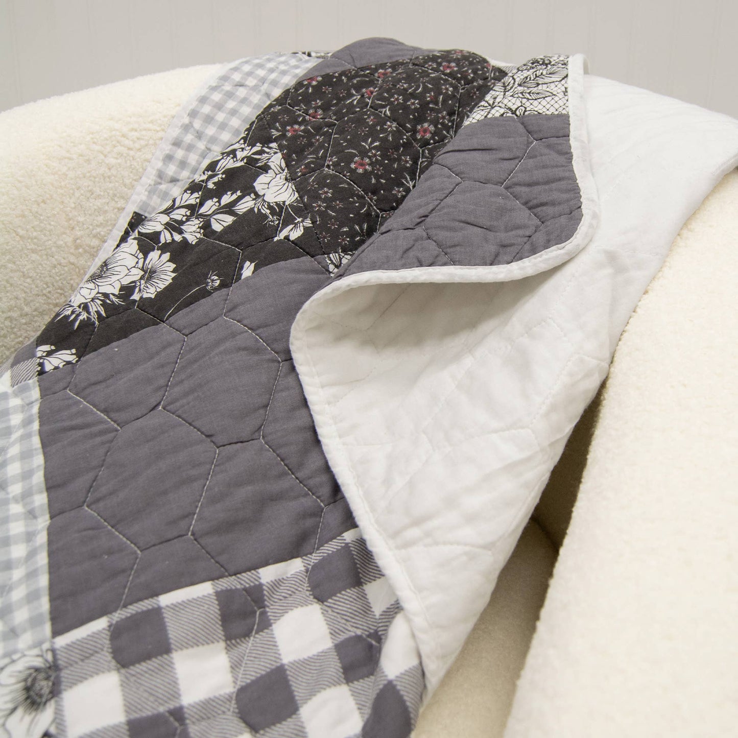 Indiana Farmhouse Pieced Cotton Throw Blanket