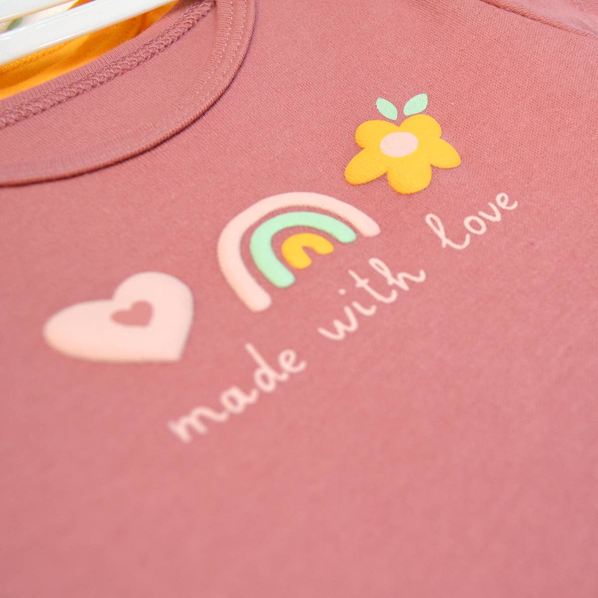 Pack of 3 Baby Love Puff Screen Print Pattern Bodysuits