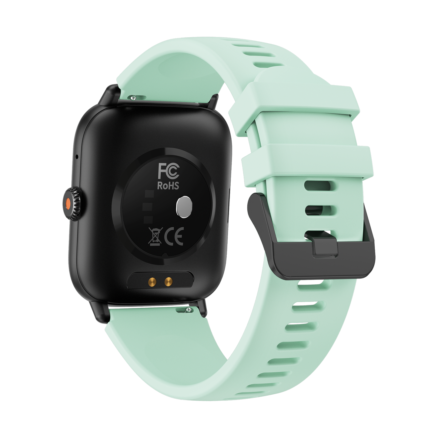 Smart Rectangle Green silicon watch works w/Android & Apple