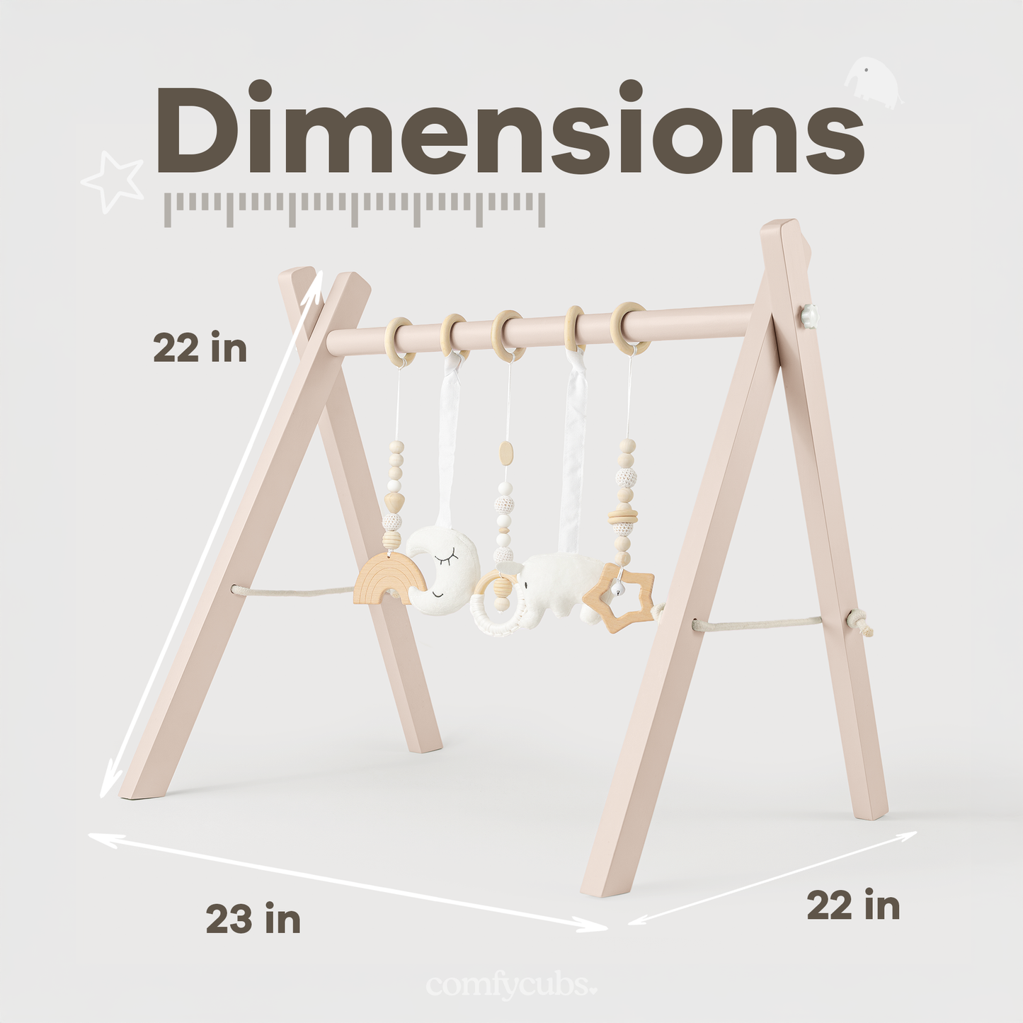 Wooden Baby Play Gym, Baby Activity Gym by Comfy Cubs