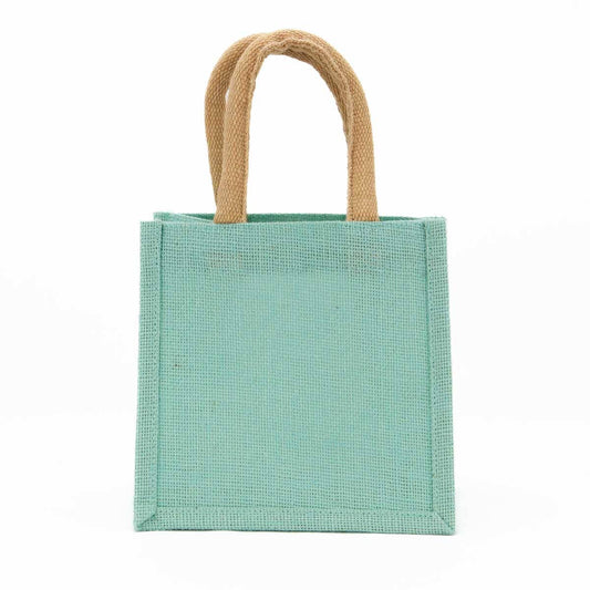 Jute Petite Gift Tote   Sky   7x7x5