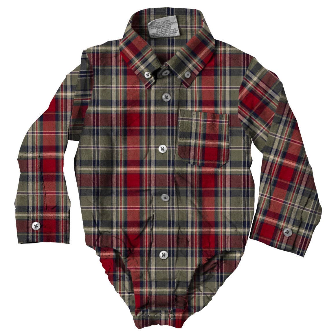 Wes and Willy Boys Plaid Bodysuit