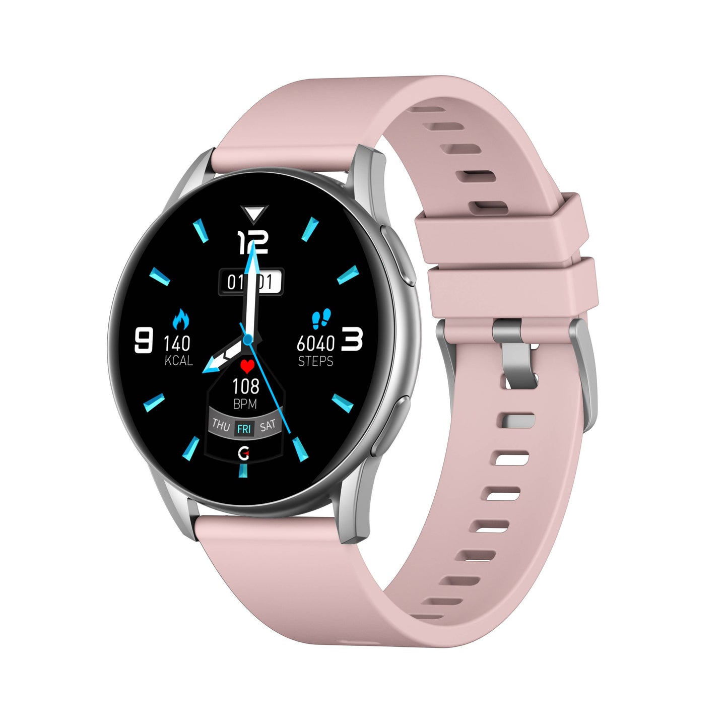 Smart Sport pink silicon watch work w/ Android & Apple phone