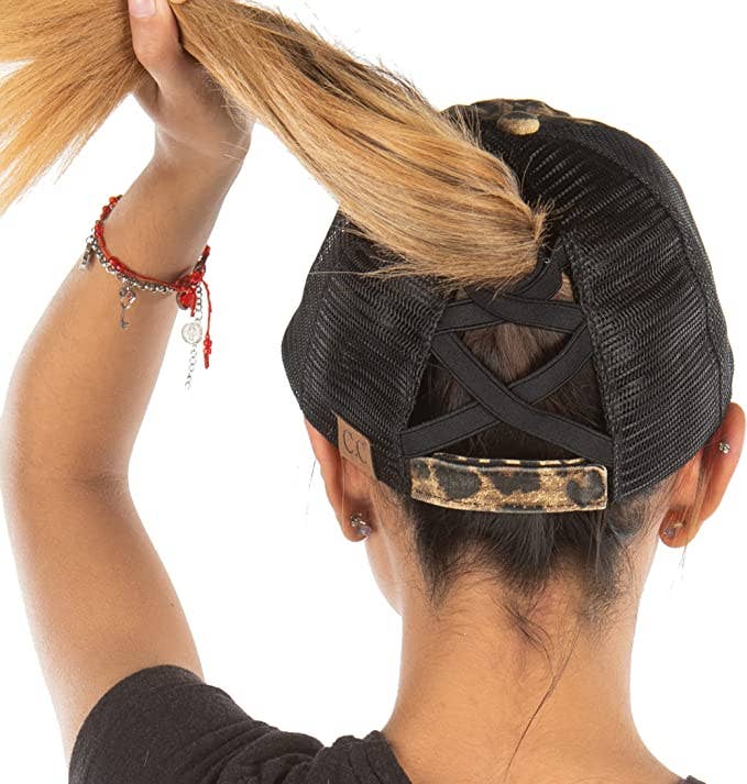 Criss Cross Ponycap - Leopard