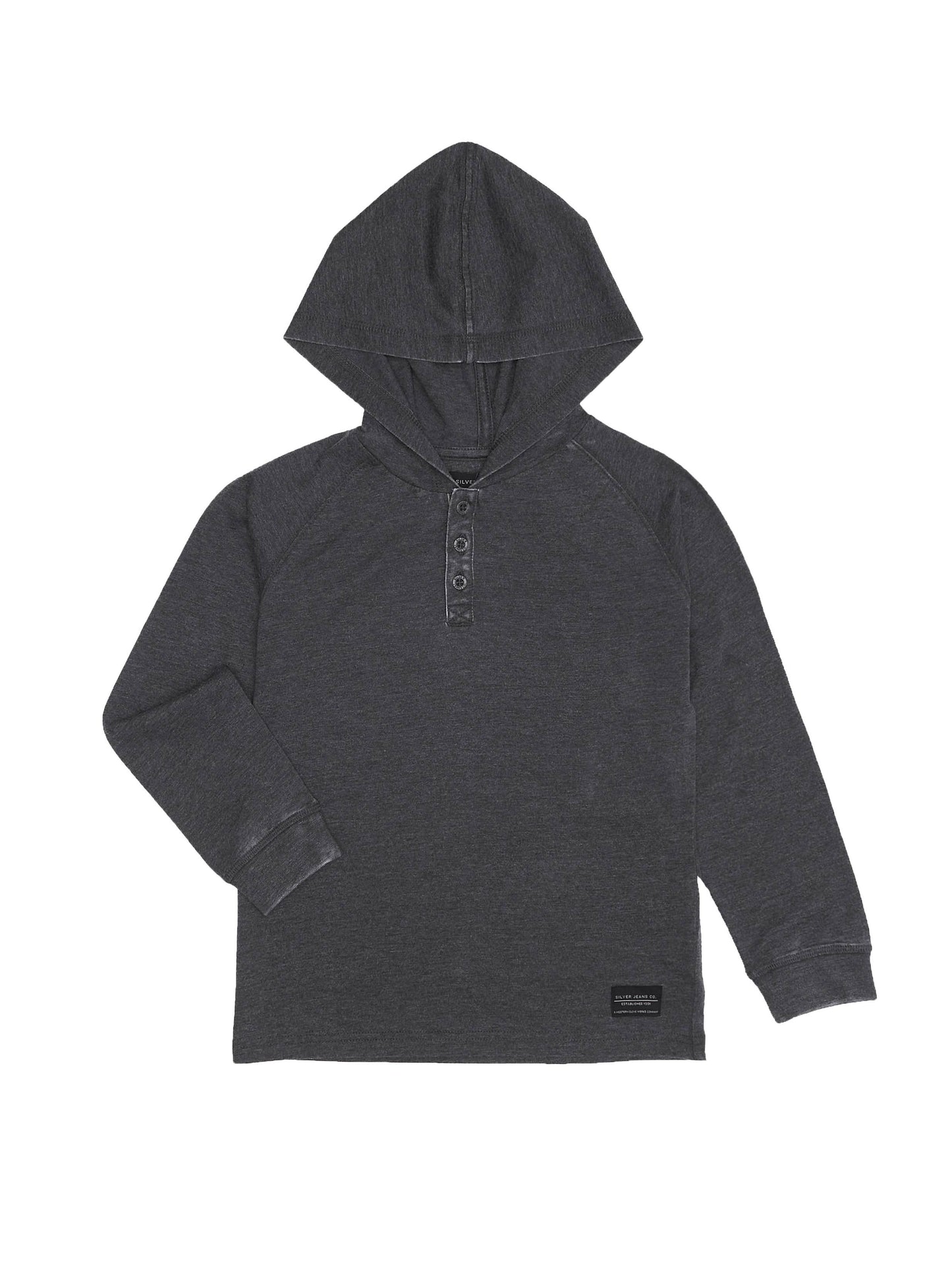 BOYS ACID WASH HENLEY HOODIE