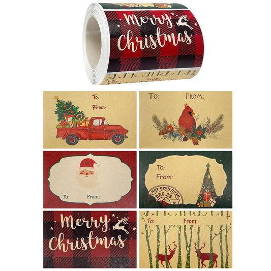 Wrapables Christmas Holiday Gift Tag Stickers and Labels