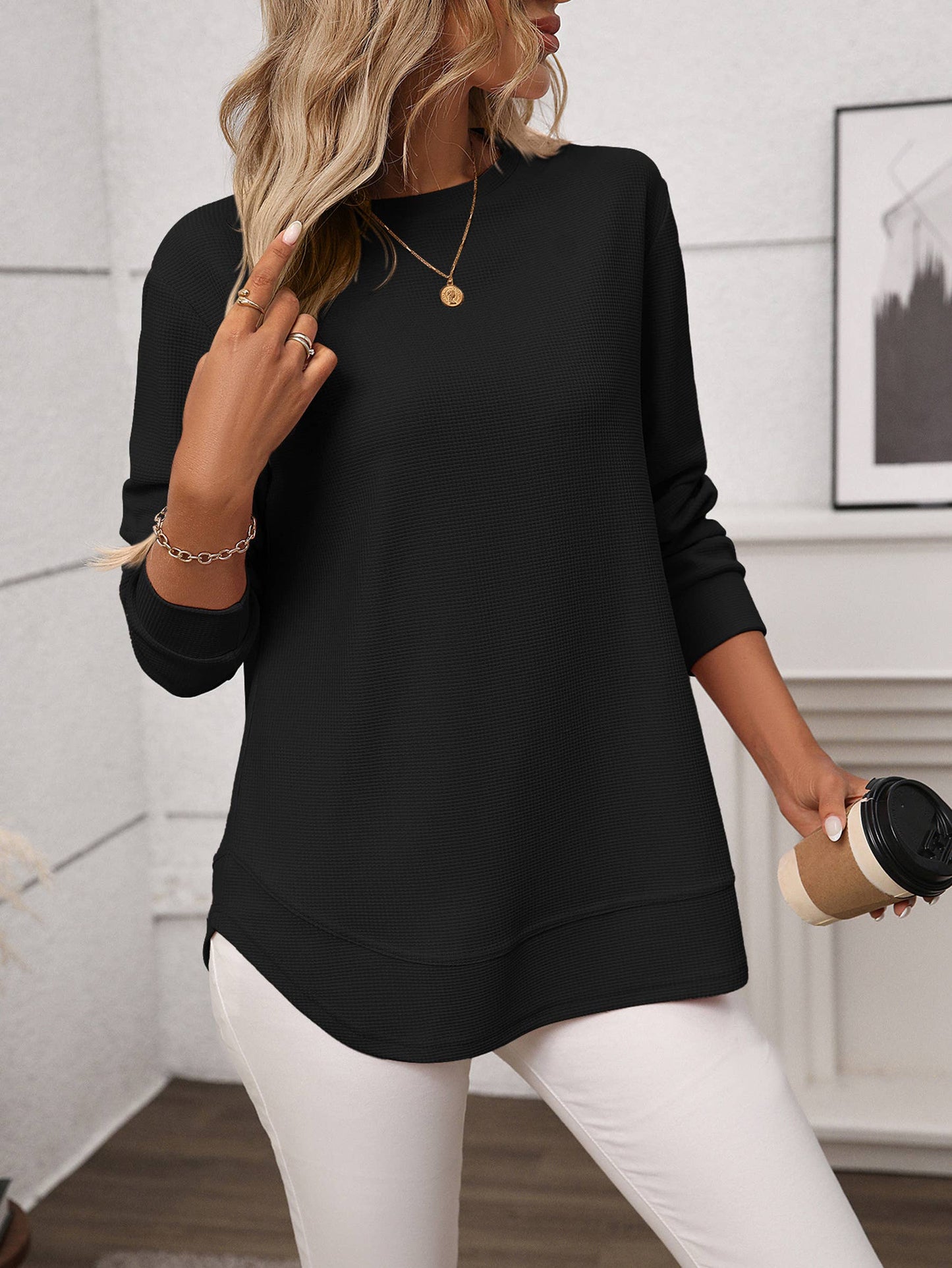 Waffle Casual Top