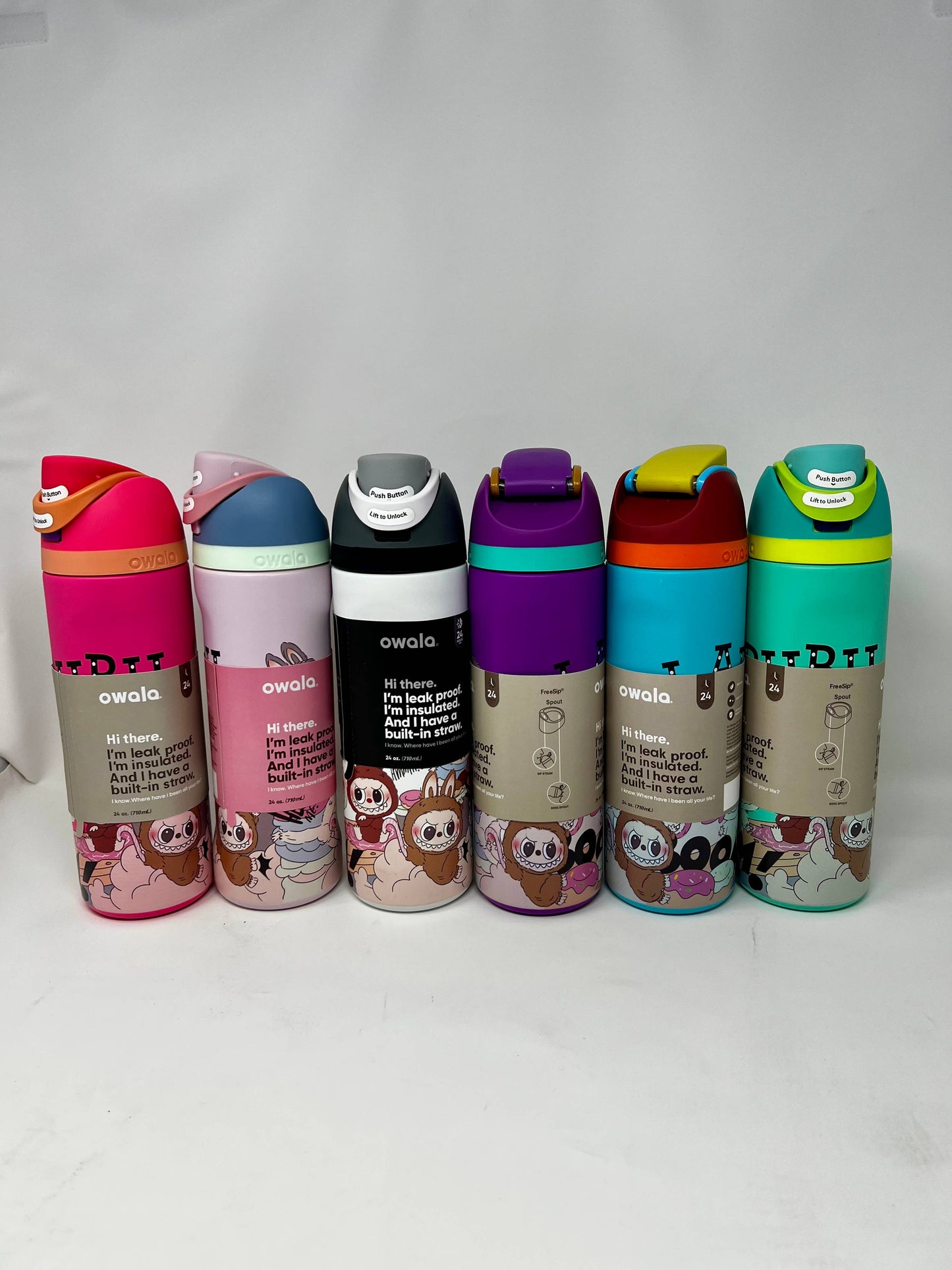 Labubu Printed Owala Bottle – Exciting Macaron Design