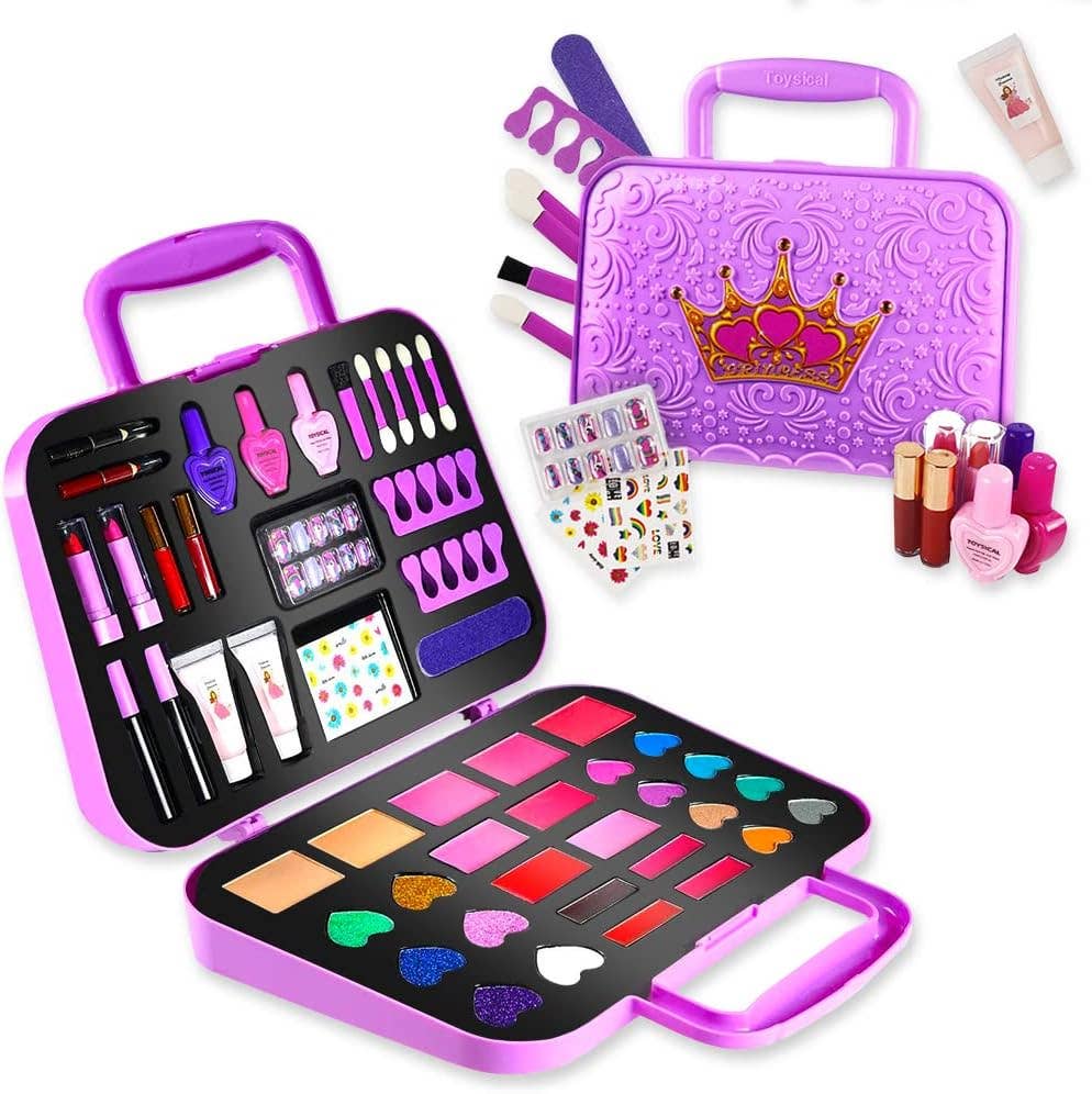 51 PCS Pretend Makeup Set for Kids, Real Non-Toxic Toys