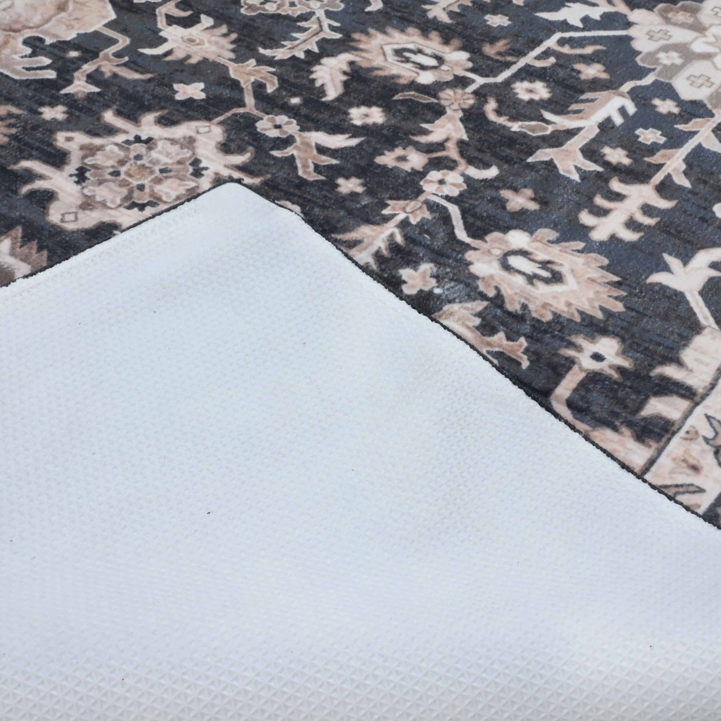 Bibb Home Washable Flannel Printed Accent Rug with Latex Bac