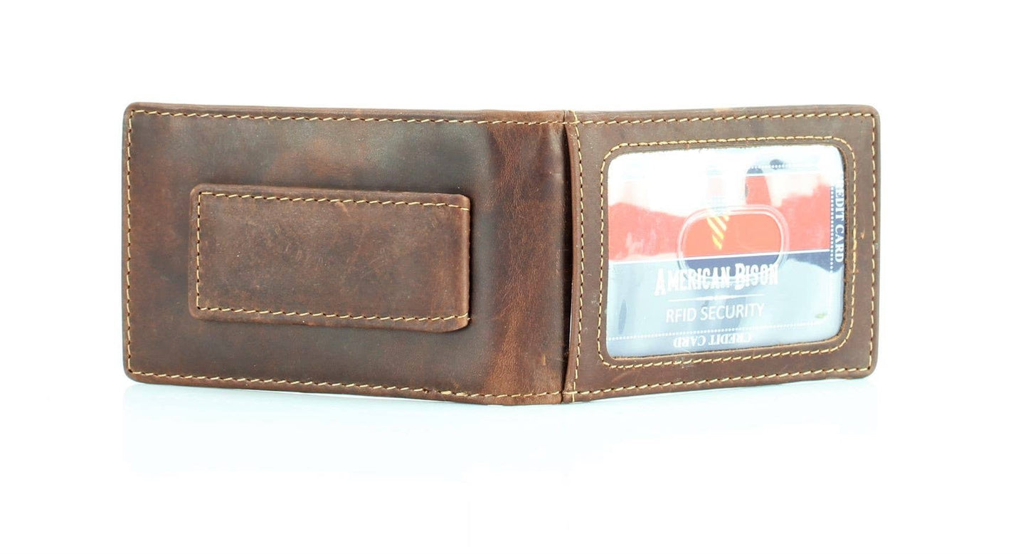 American Bison Bifold Money Clip Card Case 8034