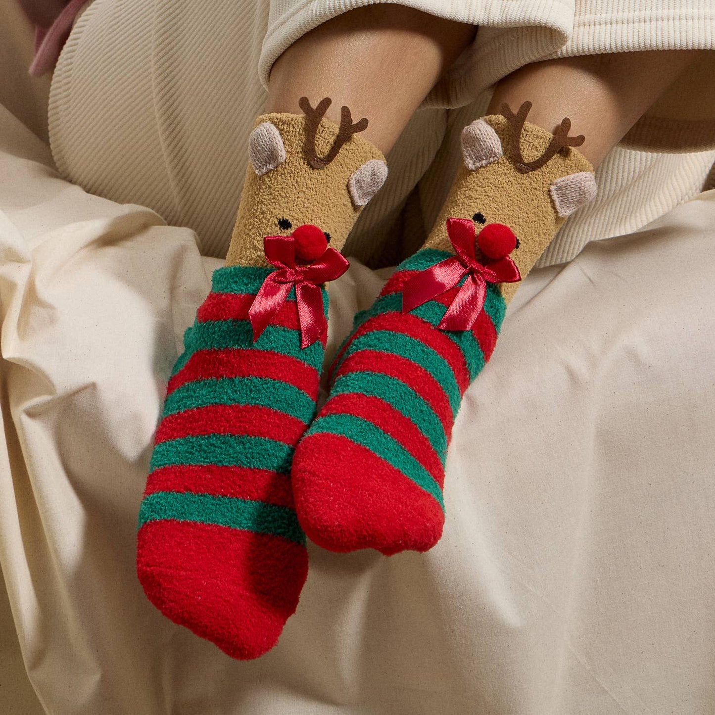 Christmas Fuzzy Socks – Assorted 4-Pair Set for Christmas Gift