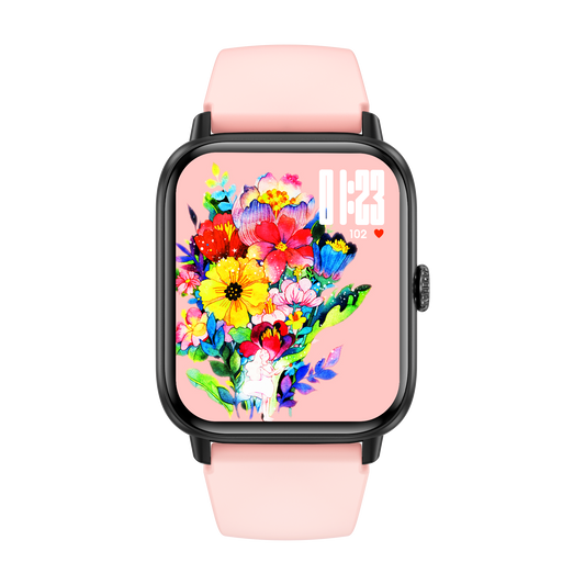 Smart Rectangle Pink silicon watch works w/Android & Apple