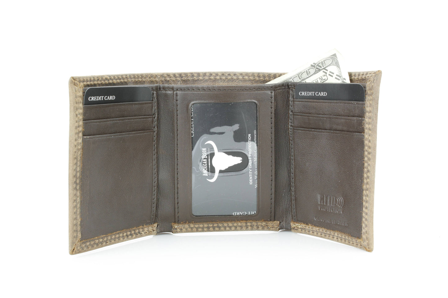 Men’s Tri-Fold Wallet with Deer Emboss ABMWVT 05