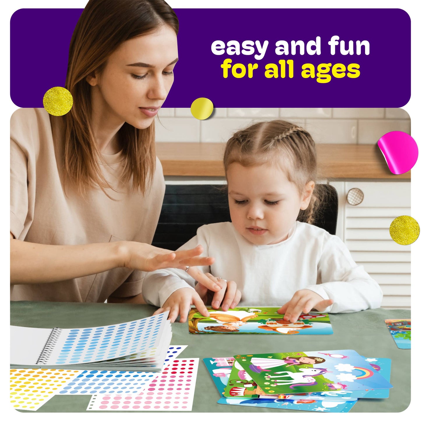 Mess-Free Dot Sticker Art For Kids, Sticker Book for Toddler